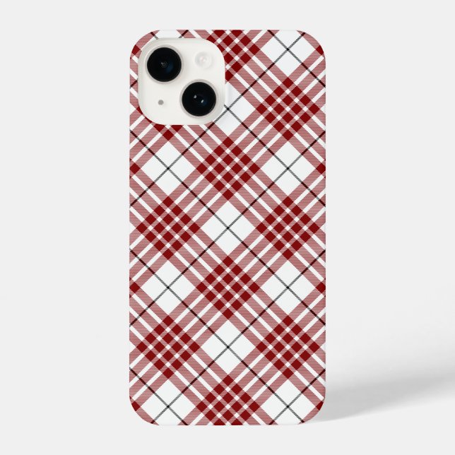 Buchanan tartan red white plaid iPhone case (Back)