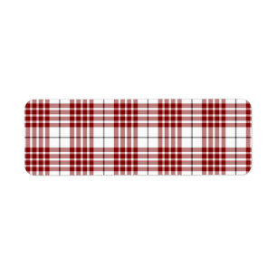 Buchanan tartan red white plaid label