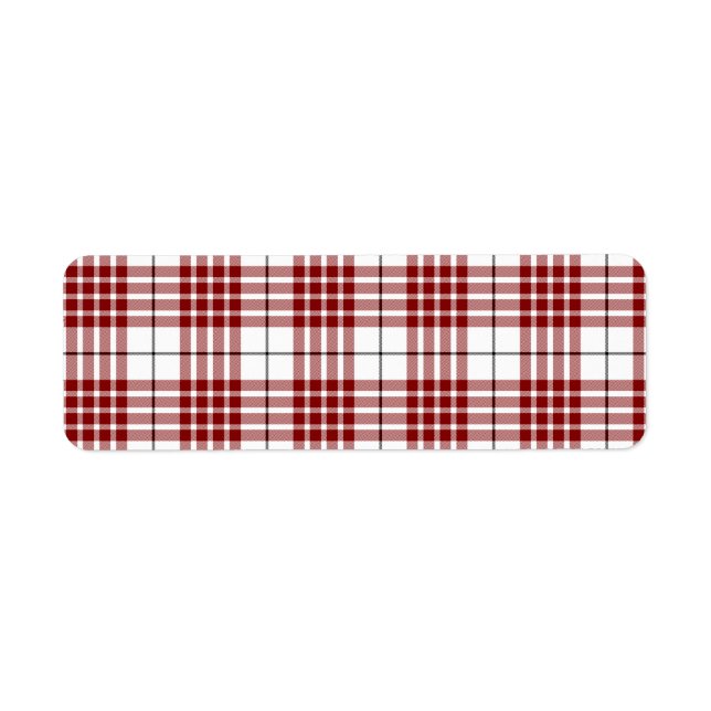 Buchanan tartan red white plaid label (Front)