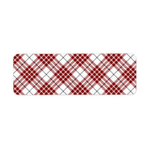 Buchanan tartan red white plaid label