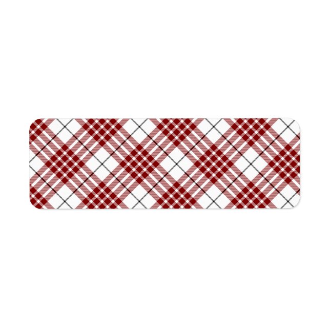 Buchanan tartan red white plaid label (Front)