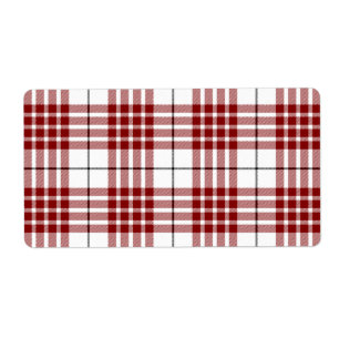 Buchanan tartan red white plaid label