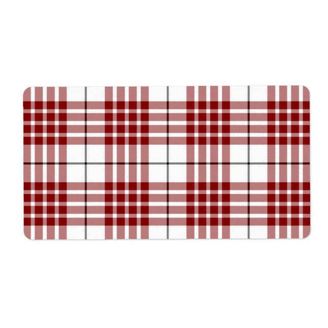Buchanan tartan red white plaid label (Front)
