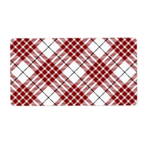 Buchanan tartan red white plaid label