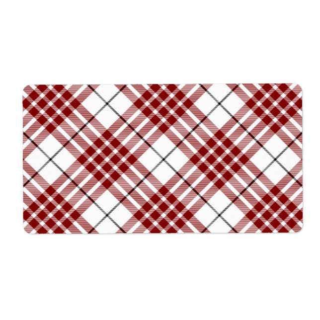 Buchanan tartan red white plaid label (Front)