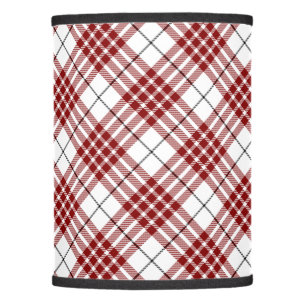 Buchanan tartan red white plaid lamp shade