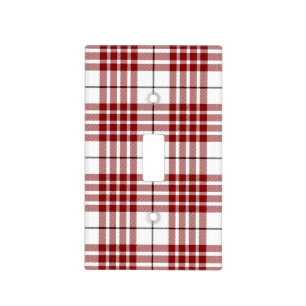 Buchanan tartan red white plaid light switch cover