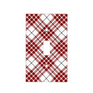 Buchanan tartan red white plaid light switch cover