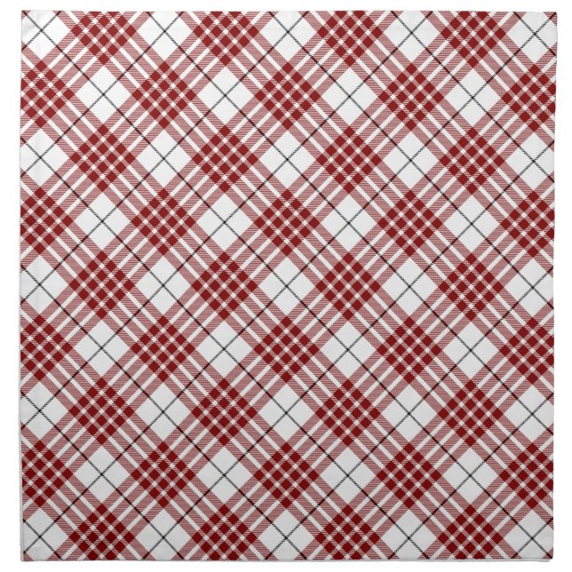 Buchanan tartan red white plaid napkin (Front)