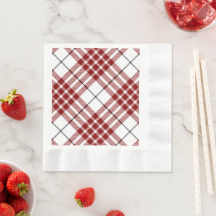 Buchanan tartan red white plaid napkins