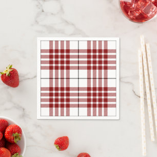 Buchanan tartan red white plaid napkins