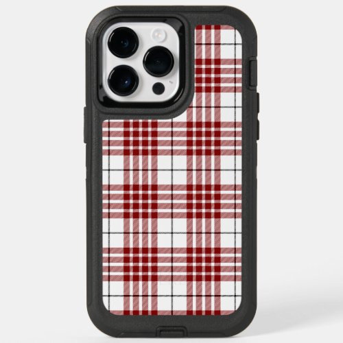 Buchanan tartan red white plaid OtterBox iPhone 14 pro max case