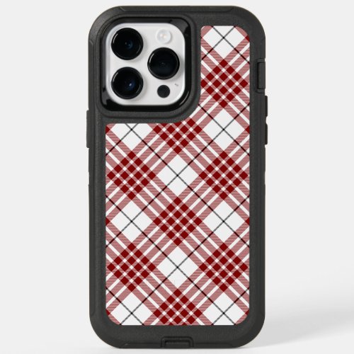 Buchanan tartan red white plaid OtterBox iPhone 14 pro max case