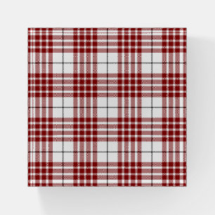 Buchanan tartan red white plaid paperweight