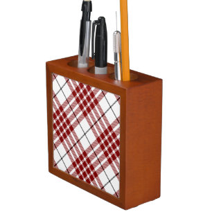Buchanan tartan red white plaid Pencil/Pen holder