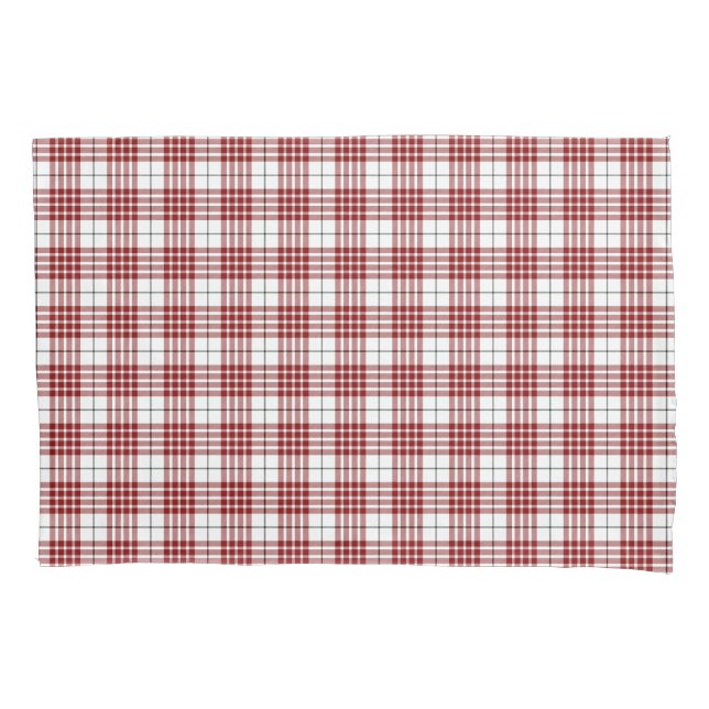 Buchanan tartan red white plaid pillow case (Front-Left)