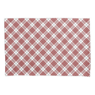 Buchanan tartan red white plaid pillow case