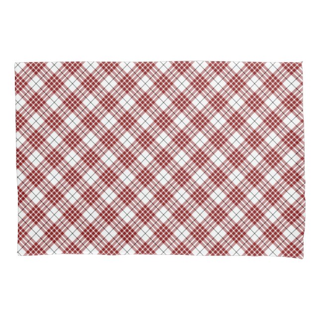Buchanan tartan red white plaid pillow case (Front-Left)
