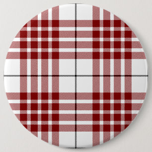Buchanan tartan red white plaid pinback button