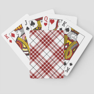 Buchanan tartan red white plaid poker cards