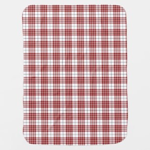 Buchanan tartan red white plaid receiving blanket