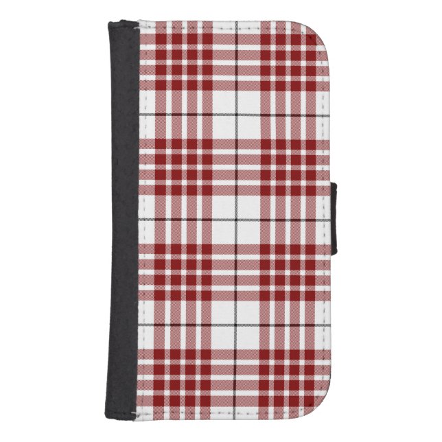 Buchanan tartan red white plaid samsung galaxy wallet case (Front)