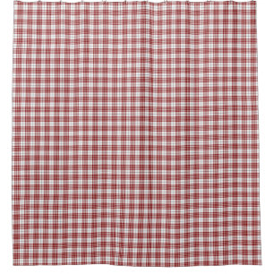 Buchanan tartan red white plaid shower curtain