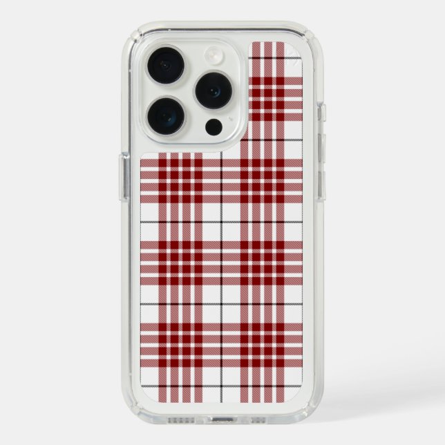 Buchanan tartan red white plaid speck iPhone case (Front (White Titanium))
