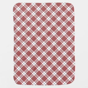 Buchanan tartan red white plaid swaddle blanket