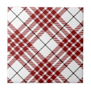 Buchanan tartan red white plaid tile