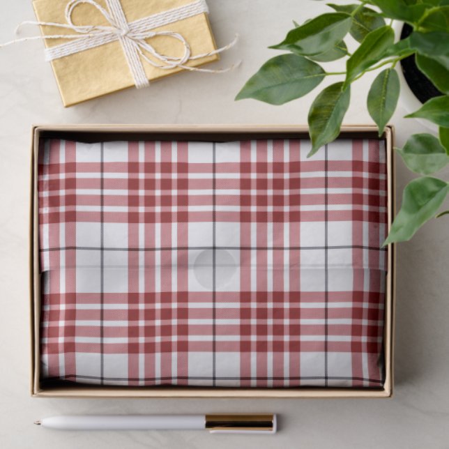 Buchanan tartan red white plaid tissue paper (Gift)