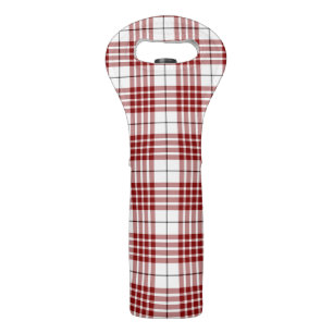 Buchanan tartan red white plaid wine bag