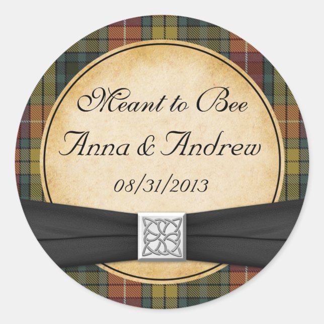 Buchanan Tartan Scottish Celtic Wedding Sticker (Front)