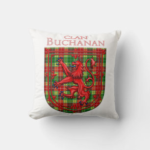 Buchanan Tartan Scottish Plaid Lion Rampant Throw Pillow