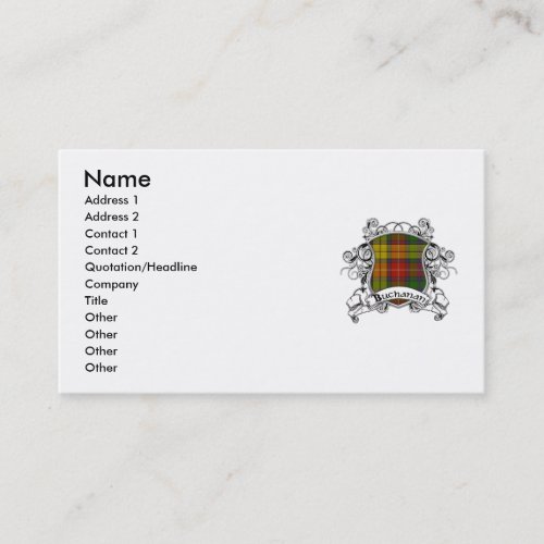 Buchanan Tartan Shield Business Cards