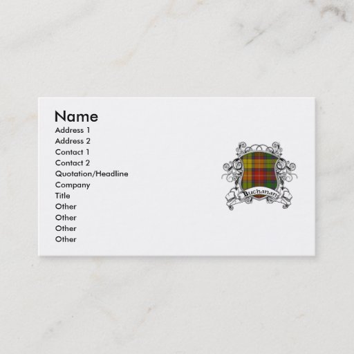 Customizable Buchanan Tartan Shield Business Cards