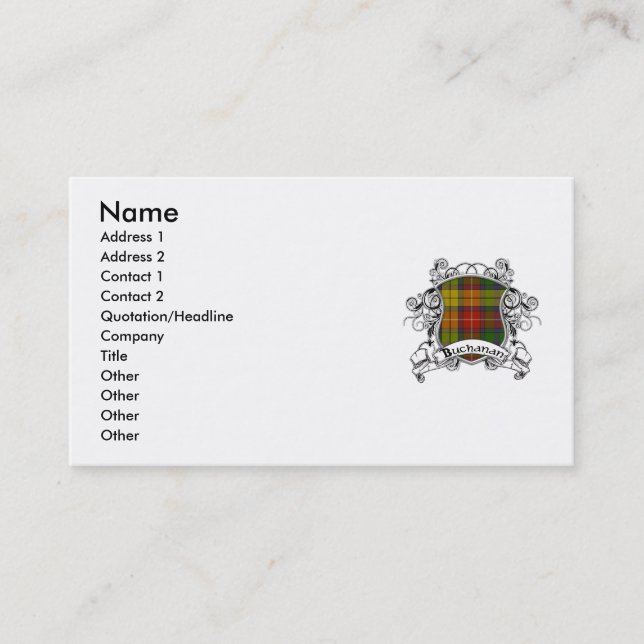 Buchanan Tartan Shield Business Card (Front)