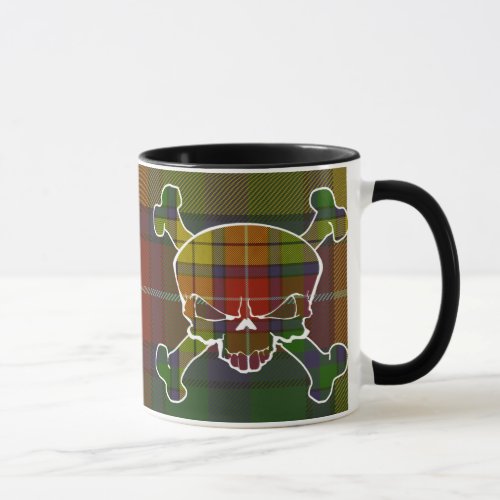 Buchanan Tartan Skull No Banner Mug