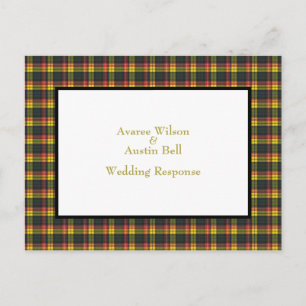 Buchanan Tartan Wedding Response Postcard