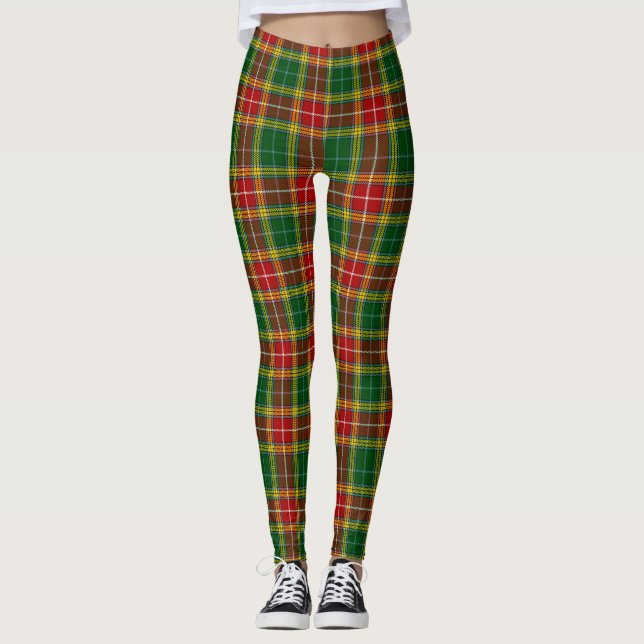 Buchanan Tartan Yellow, Green and Red Leggings (Front)