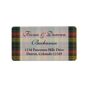 Buchanan Weathered Clan Tartan Address Label