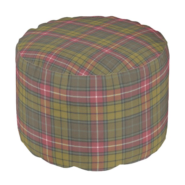 Buchanan Weathered Scottish Clan Tartan Pouf (Angled Front)