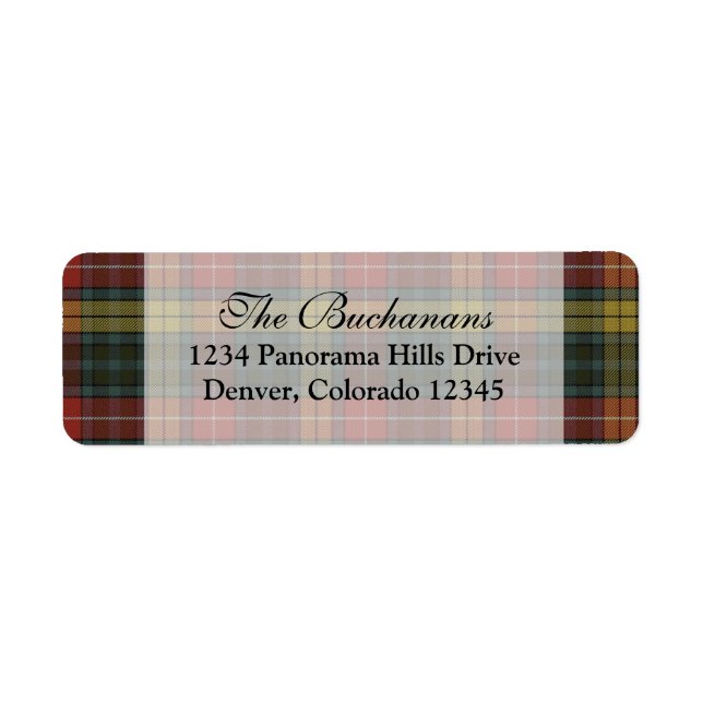 Buchanan Weathered Tartan Return Address Labels (Front)