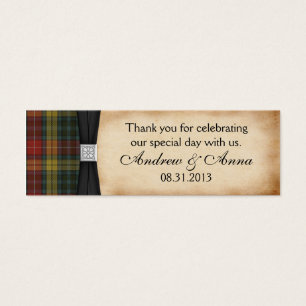 Buchanan Weathered Tartan Wedding Thank You Favor