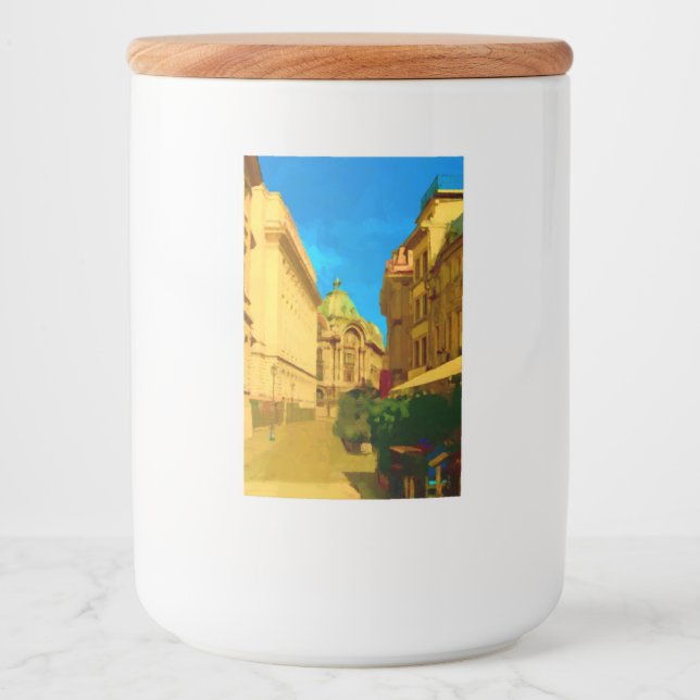 Bucharest City Digital Painting Food Label (Front)