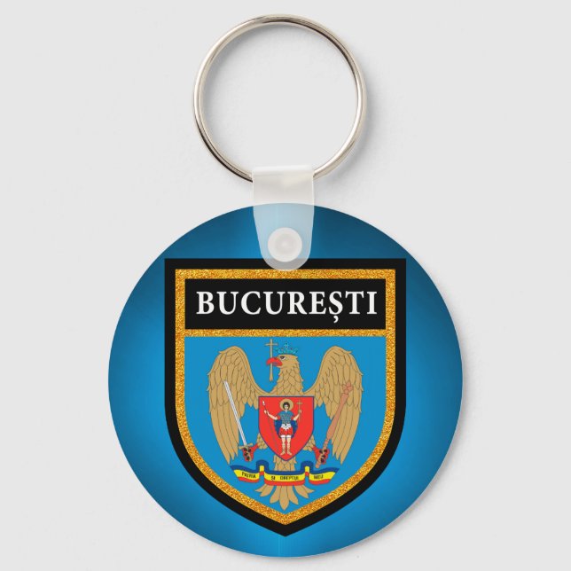 Bucharest  Flag Keychain (Front)