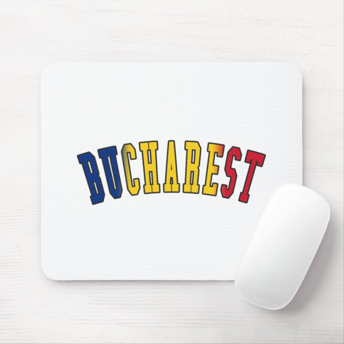 Bucharest in Romania National Flag Colors Mouse Pad