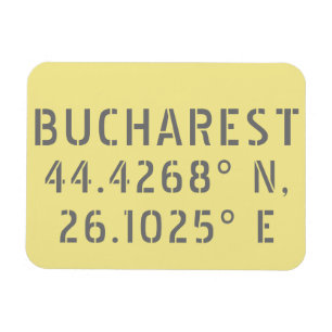 Bucharest Latitude Longitude Magnet