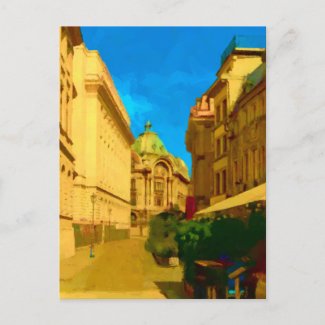 Bucharest Pallace Digital Painting Art Print