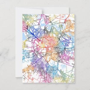 Bucharest Romania City Map Postcard